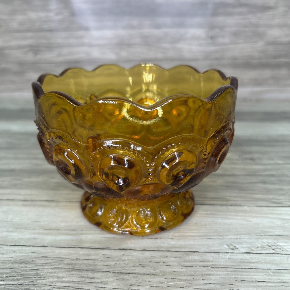Vintage LE Smith Amber Moon and Stars Fairy Lamp Base Bottom Only Amber